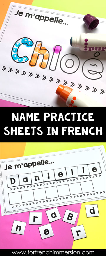 French Classroom Name Writing Practice Activities - For French Immersion